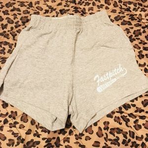 NWOT Fast pitch themed ash grey shorts